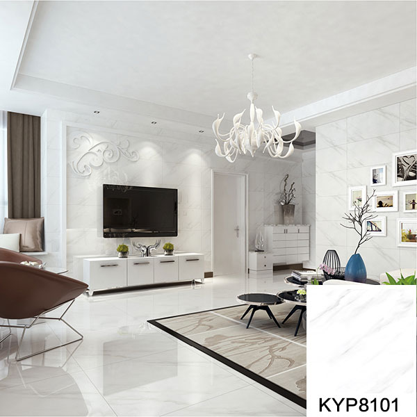 0291短视频在线观看陶大理石瓷砖：爵士白KYP8101铺贴效果图