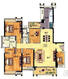 新中式风格将现代元素和传统元素结合在一起，以现代人的审美需求来打造富有传统韵味的事物，让传统艺术在当今社会得到合适的体现。本单元很巧妙的运用了9面通体大理石瓷砖罗马砂岩系列KA9M001浅灰，不起眼的灰色，内敛而含蓄，与改良后的中式家具完美搭配，整个空间经典而高雅的复古风情，同时具备着现代的时尚感！