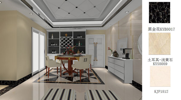 80、90后的年轻人，喜欢的是轻松，时尚的温馨小窝，这是一款迎合年轻人喜好的设计！整体色调是浅色系，营造温馨舒适的氛围。几何拼设的地面铺贴，让原本单色的地面多了些活力，给空间增加了些许的灵动。